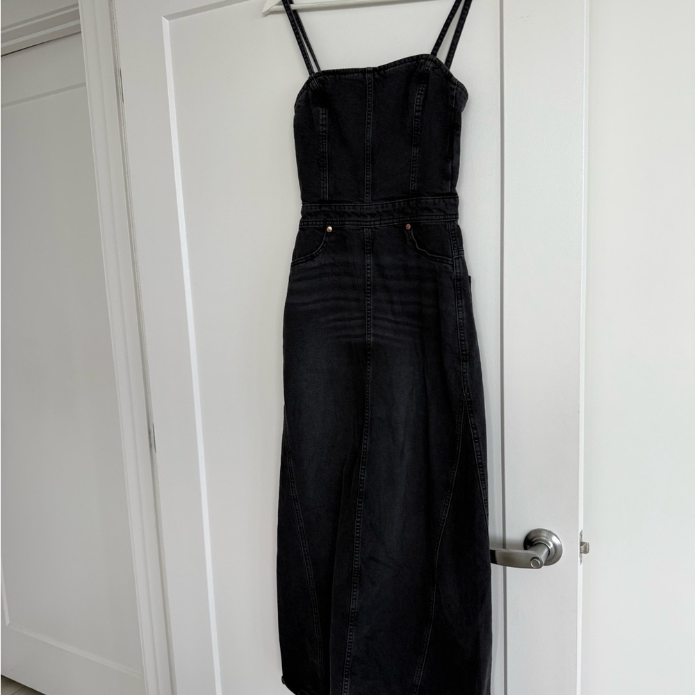 Black Denim Corset Maxi Dress. New. Size xs - Picture 7 of 13